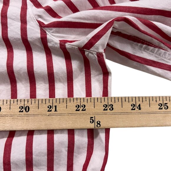 J.Crew Re-Imagined‎ Red & White Striped Cotton Poplin Pajama Top L - Picture 9 of 10